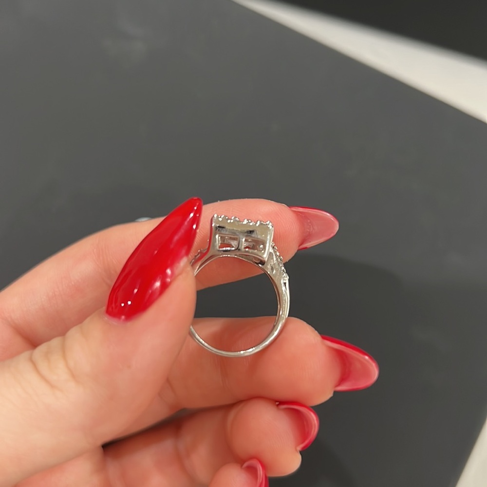 Silver Ring Double With Diamond - image 7